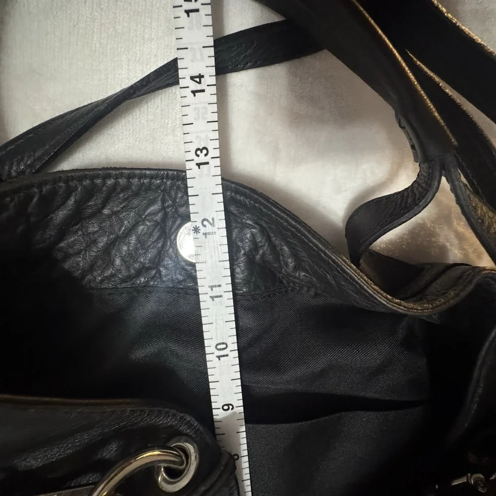 Laura DiMaggio Milano Black Leather Tote Bag Italy Crossbody Slouchy Large